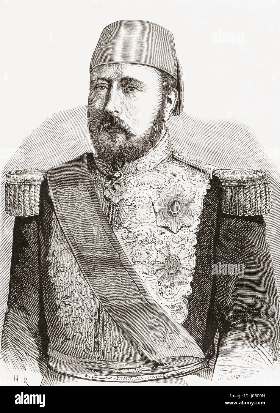 ISMA Pascha, aka Ismail der prächtige, 1830 – 1895. Khedive von Ägypten und Sudan von 1863 bis 1879.  Von l ' Univers Illustre 1867 veröffentlicht. Stockfoto