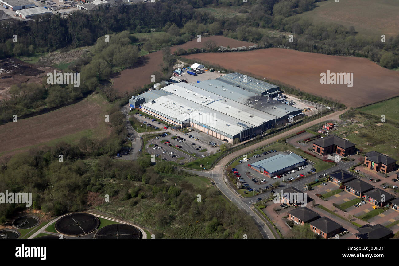 Luftaufnahme des Airbags International Fabrik arbeitet in Cheshire, UK Stockfoto