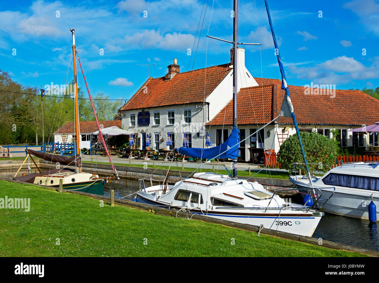 Das Vergnügen, Boot Inn, Hickling, Norfolk Broads, Norfolk, England Großbritannien Stockfoto