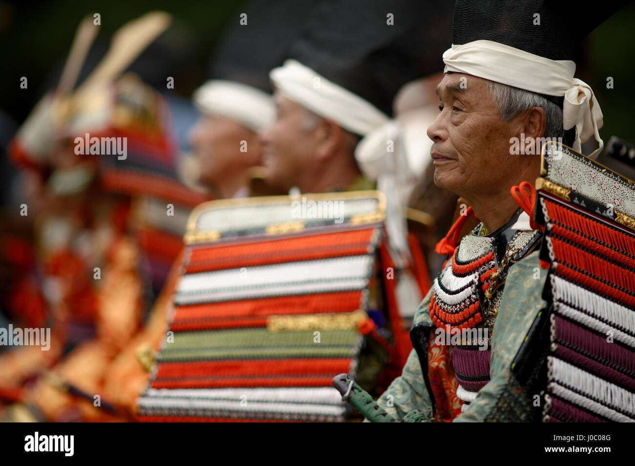 Krieger in voller Montur während Jidai Festival, Kyoto, Japan, Asien Stockfoto