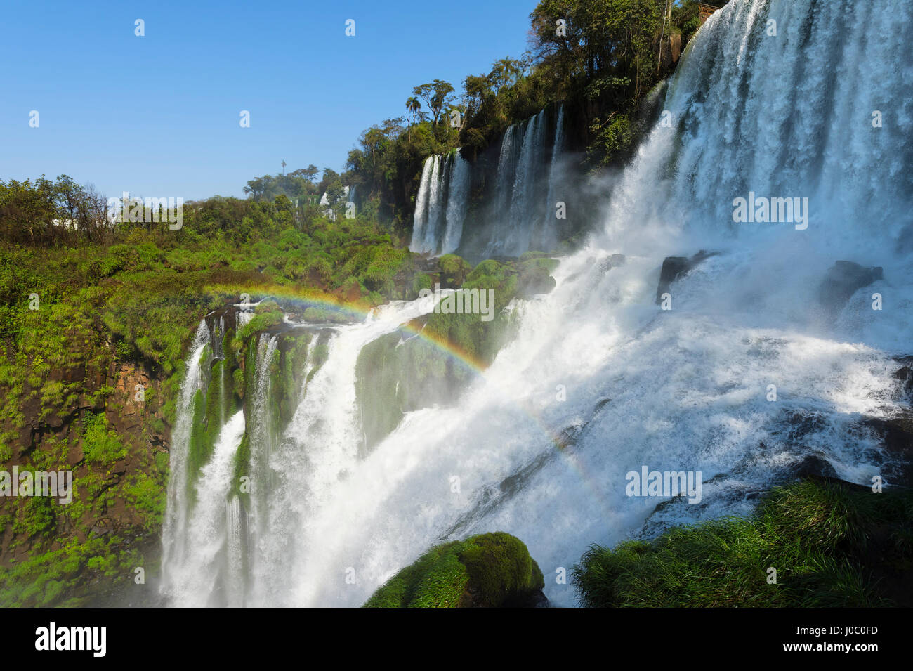 Iguazu Wasserfälle von der argentinischen Seite, UNESCO World Heritage Site, auf der Grenze zwischen Argentinien und Brasilien, Argentinien Stockfoto