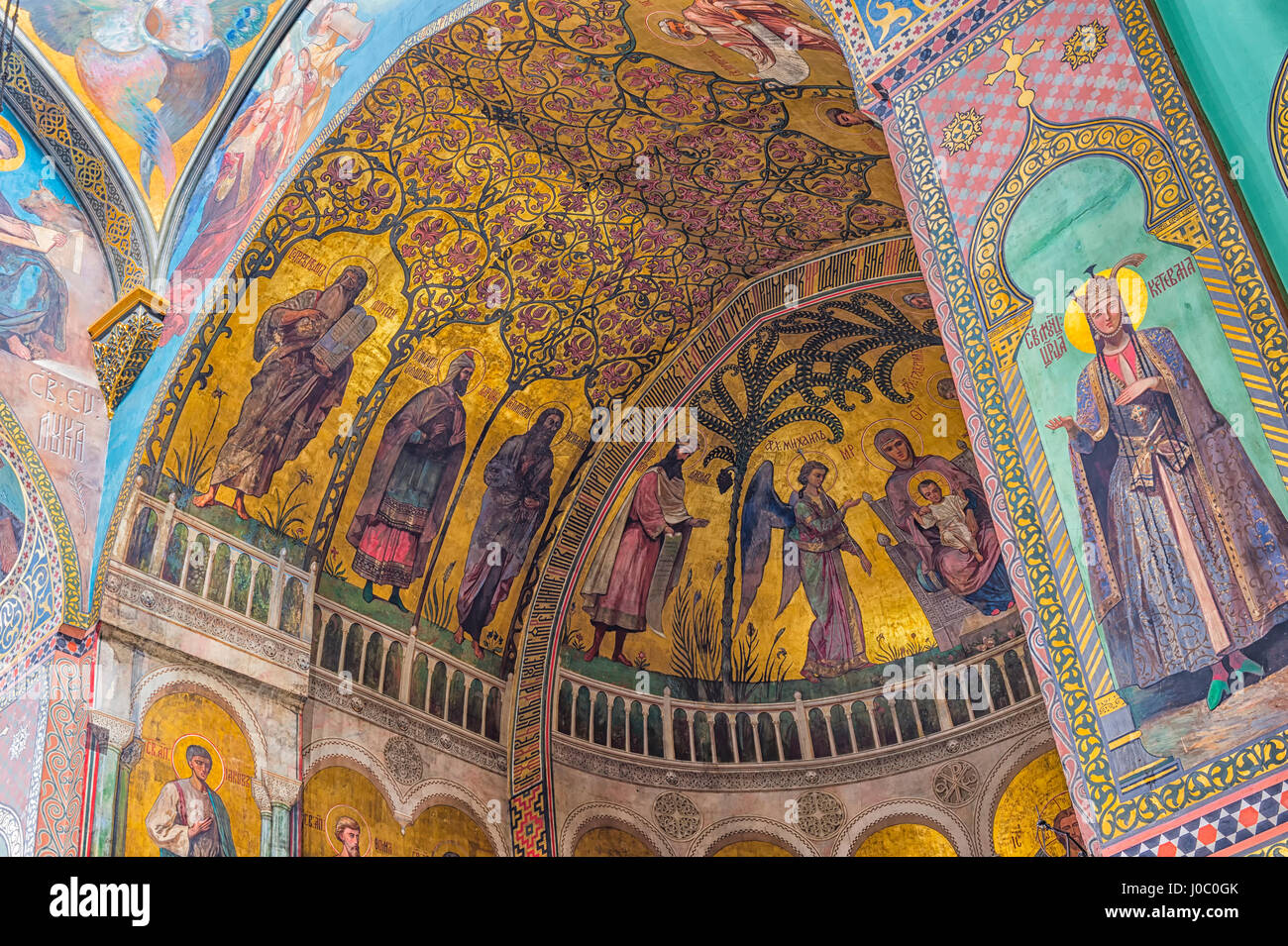 Sioni Kathedrale, Innenraum Fresken repräsentieren biblische Szenen, Tiflis, Georgien, Kaukasus, Asien Stockfoto