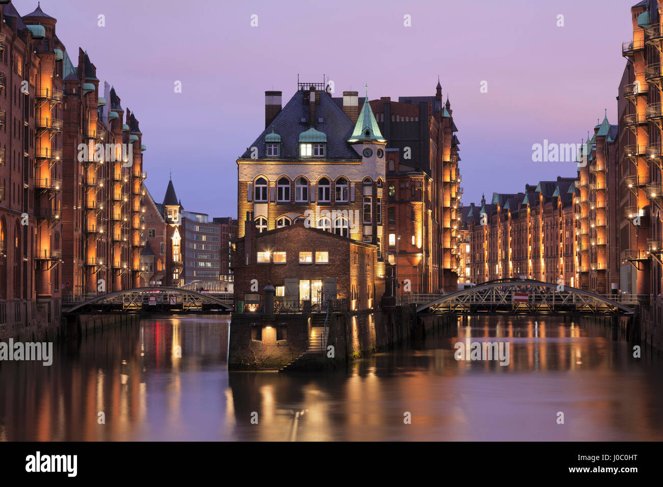 Wasserburg (Wasserschloss), Speicherstadt, Hamburg, hanseatische Citiy, Deutschland Stockfoto