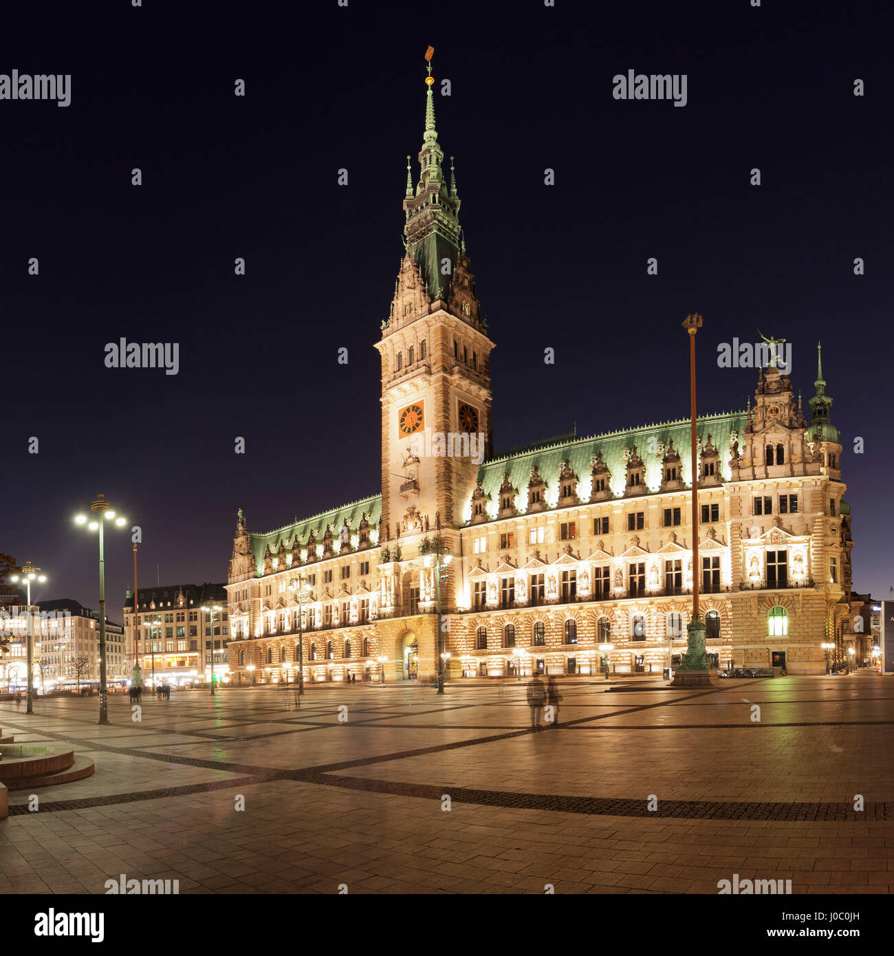 Rathaus (City Hall) am Rathausmarkt place, Hamburg, Hansestadt, Deutschland Stockfoto