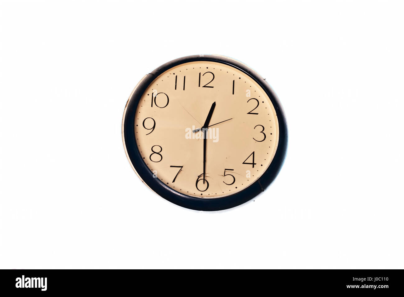 Runde Büro Uhr. Stockfoto