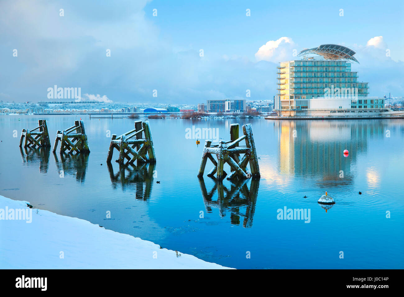 St. David's Hotel &amp; Spa in Schnee, Bay, Wales, Cardiff, UK Stockfoto