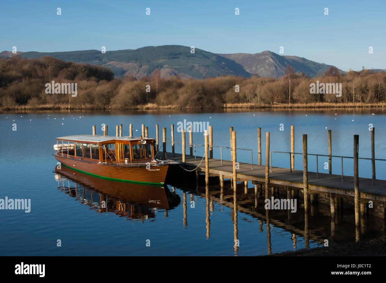 Tourist-Start, Derwentwater, Keswick, Nationalpark Lake District, Cumbria, England, UK Stockfoto