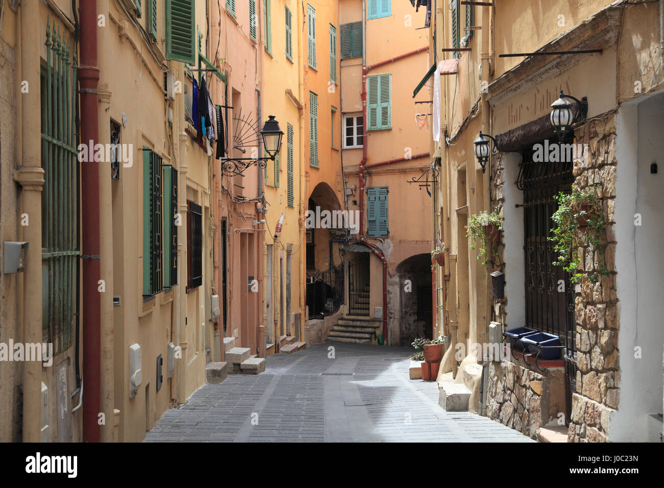 Old Town, Menton, Alpes Maritimes, Cote d ' Azur, Côte d ' Azur, Provence, Frankreich Stockfoto