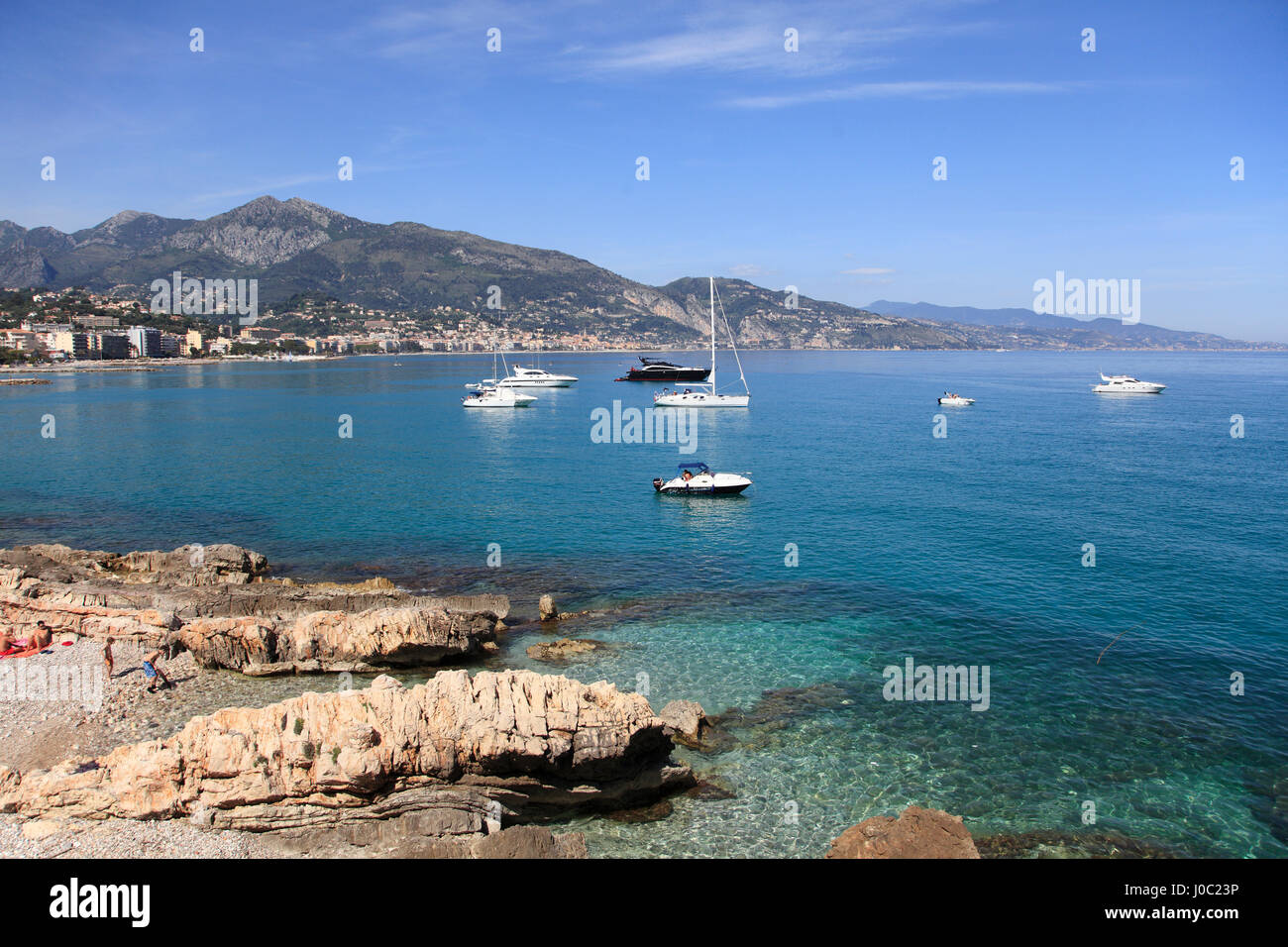 Menton, Alpes Maritimes, Cote d ' Azur, Côte d ' Azur, Provence, Frankreich Stockfoto