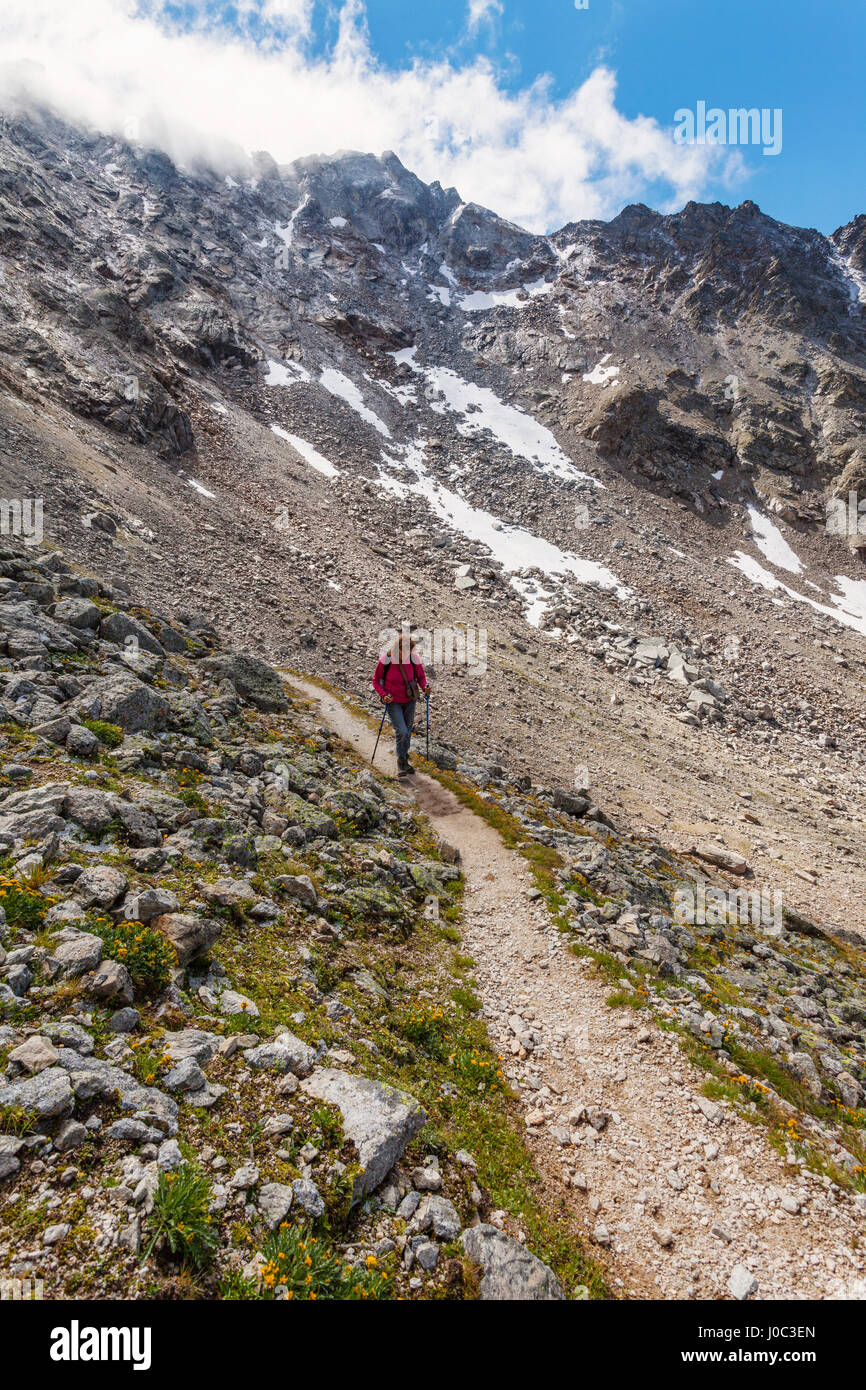 Wanderer, Davos, Graubünden, Schweiz Stockfoto