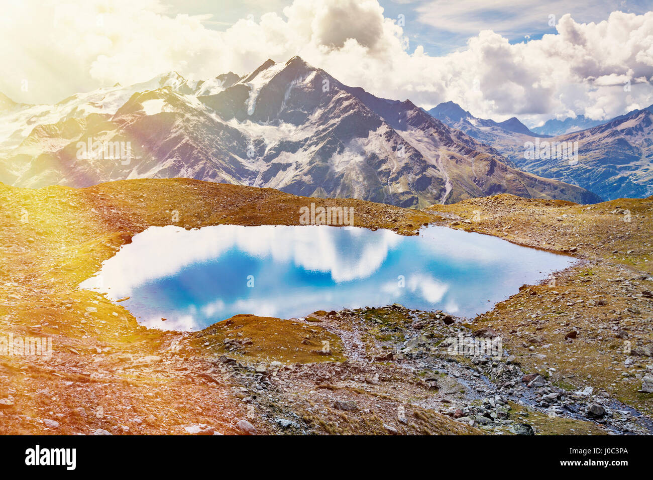 See in Bergen, Santa Caterina Valfurva, Bormio, Italien Stockfoto
