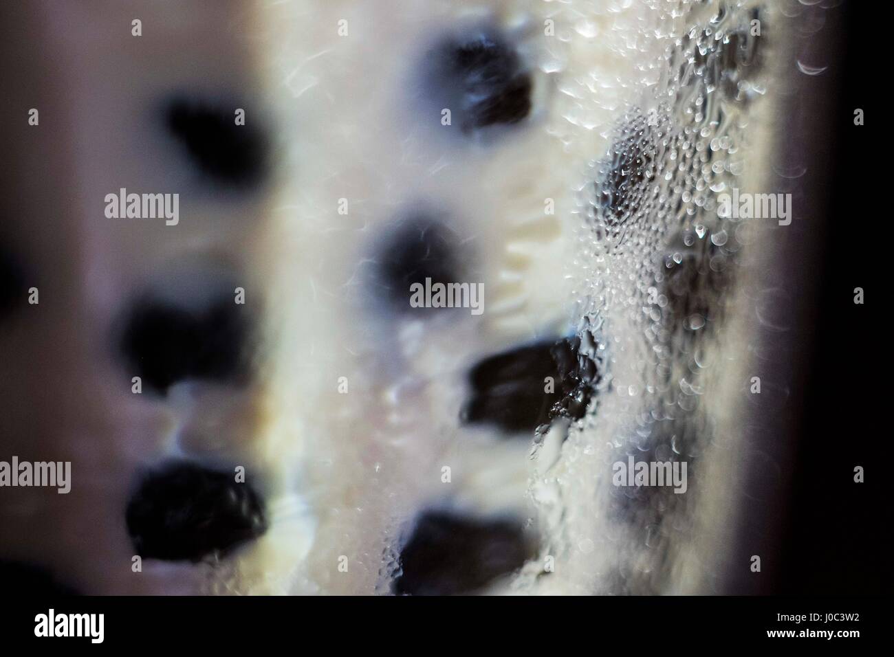 Eine Reihe von zwölf Nahaufnahme Makro-Fotos Detaillierung Bubble Tea oder Boba Tee. Taiwan ist der Geburtsort des Phänomens, die Bubble Tea ist. Stockfoto