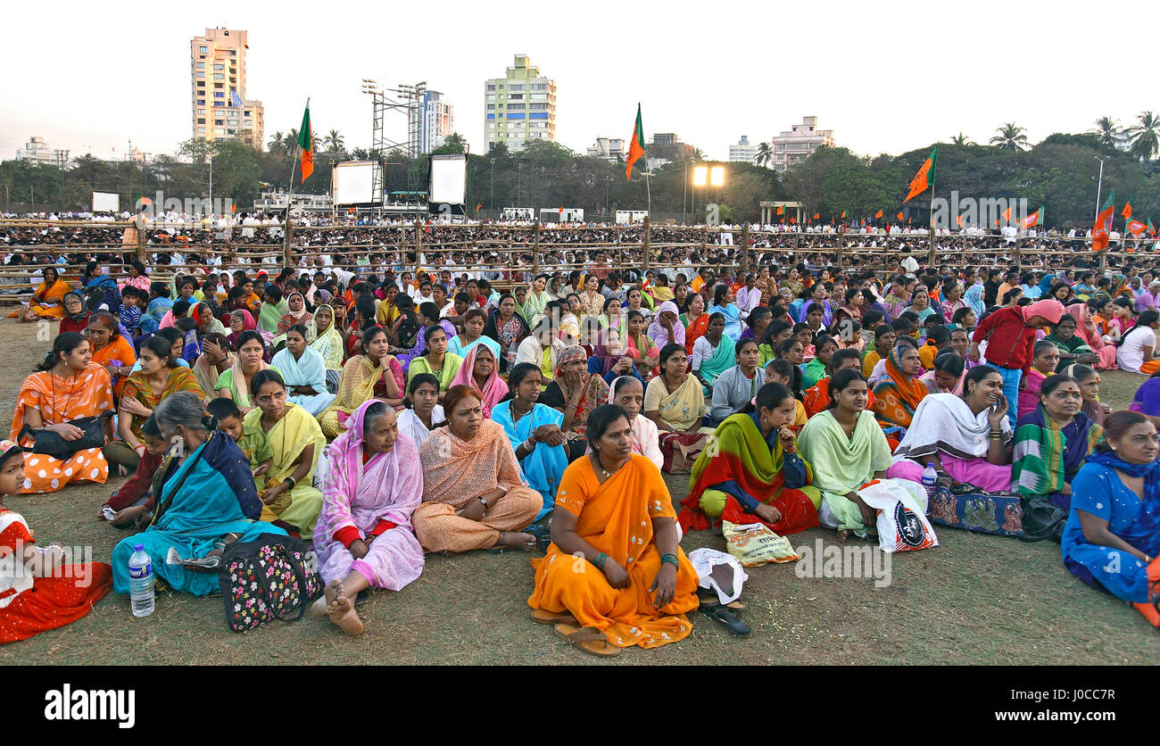 Bhartiya Janta Partei öffentliche Konferenz, Mumbai, Maharashtra, Indien, Asien Stockfoto
