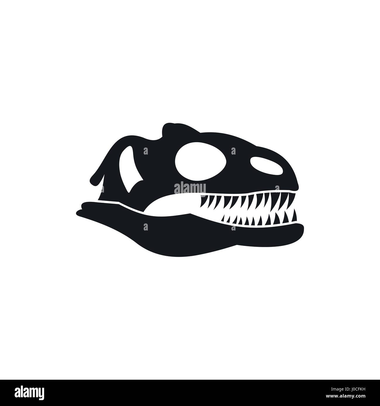 Schädel eines Dinosauriers Symbol, einfachen Stil Stock Vektor