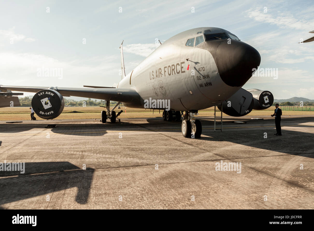 Eine Boeing KC-135 Stratotanker von der United States Air Force am Langkawi International Maritime und Aerospace (LIMA) Ausstellung 2017 Stockfoto