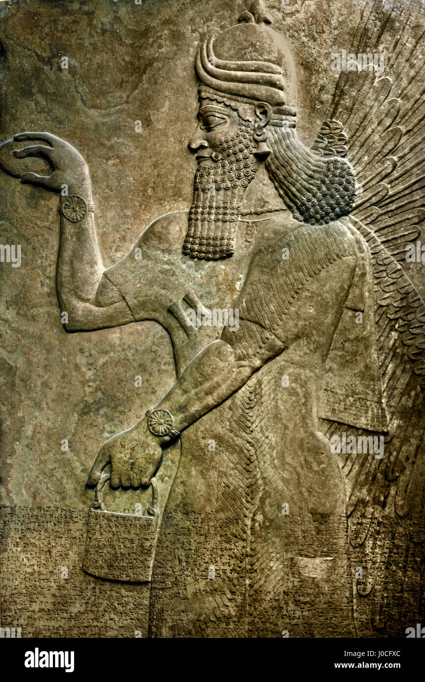 Koniglichen Palast Von Ashurnasirpal Ii Nimrud 883 859 V Chr Mesopotamien Irak Kalhu Assyrien Schutzgeist Aus Dem Tempel Ninurta Sumerischen Und Akkadischen Gottes Gesetz Schreiber Landwirtschaft Und Jagd Er Wurde In