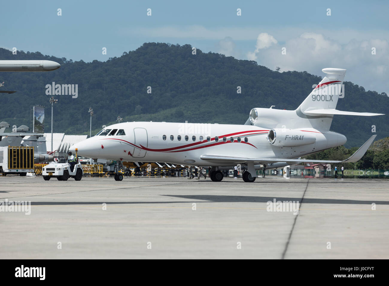 Dassault Aviation Falcon 900LX im Langkawi International Maritime und Aerospace (LIMA) Ausstellung 2017 Stockfoto