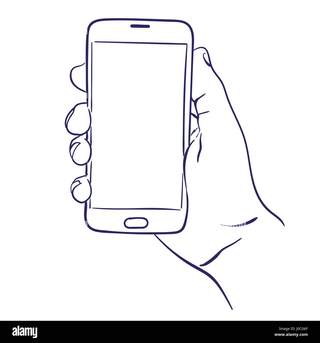 Smartphone im Hand-Einsatz Stock Vektor