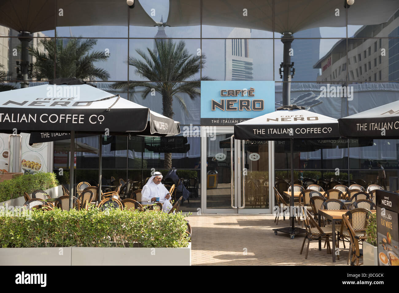 Cafe Nero Coffee-Shop, im World Trade Center in Dubai. VEREINIGTE ARABISCHE EMIRATE Stockfoto