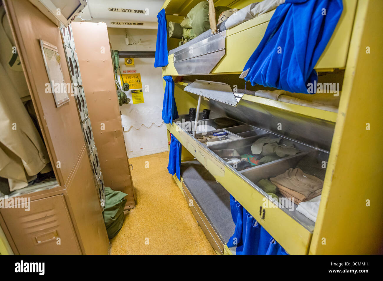 Schlachtschiff Offiziere Schlafzimmer Stockfoto