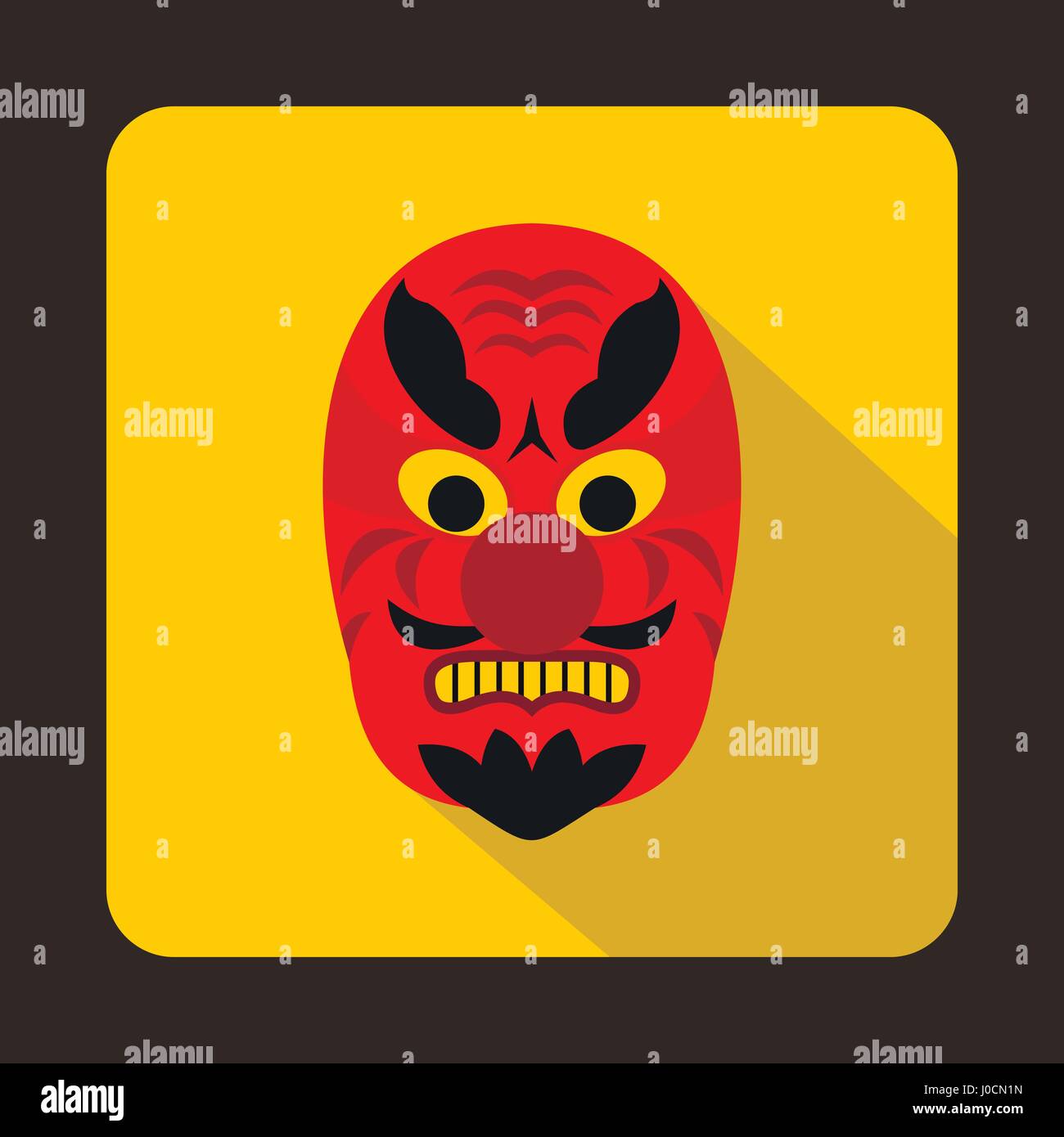 Hannya Maskensymbol, flachen Stil Stock Vektor