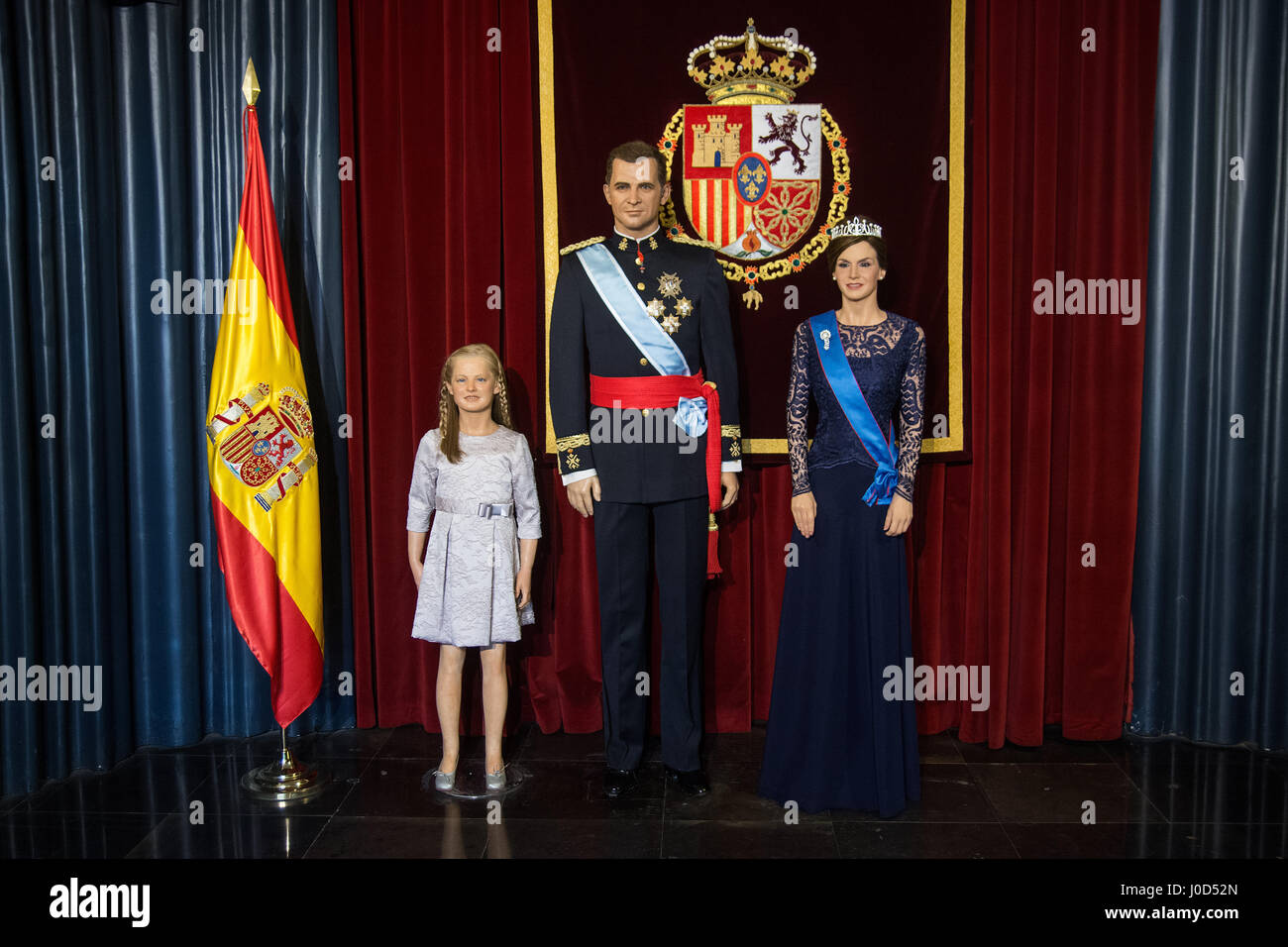 Madrid, Spanien. 12. April 2017. Neue Wachsfigur von spanischen Königin Letizia Ortiz im Wax Museum in Madrid, Spanien. Bildnachweis: Marcos del Mazo/Alamy Live-Nachrichten Stockfoto