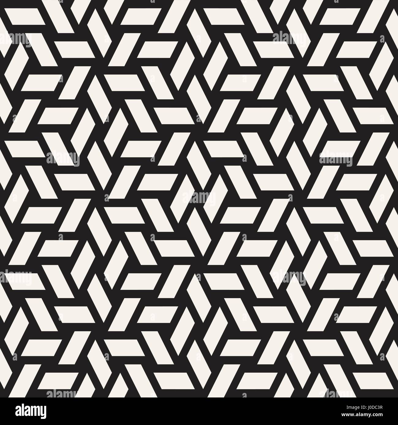 Kubische Gitter Tiling endlose elegante Textur. Abstrakten geometrischen Hintergrund-Design. Vektormuster nahtlos schwarz und weiß. Stock Vektor