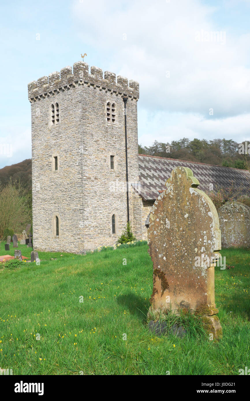 Llangunllo, Powys, Wales - die Kirche des St. Cynllo in der kleinen walisischen Dorf Llangunllo Stockfoto