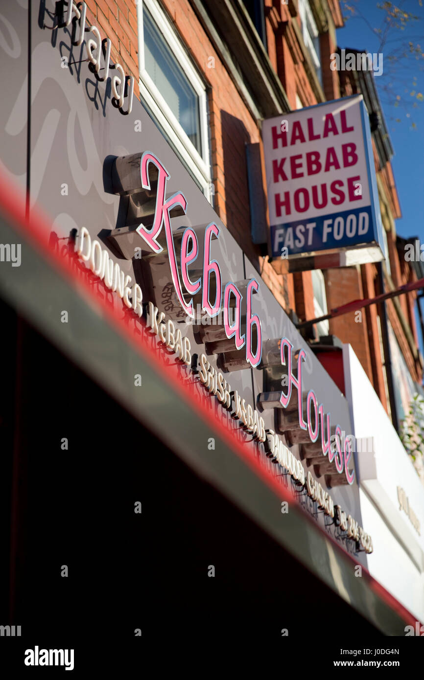 Welt Küche mitnehmen, Studentenviertel Oxford Straße, Manchester, Greater Manchester Stockfoto