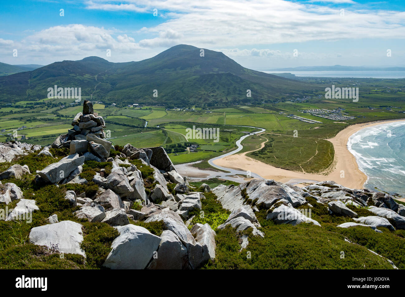 Slievekeeragh und Raghtin mehr über die Bucht von Tullagh, von Binnion Hill, Halbinsel Inishowen, County Donegal, Irland Stockfoto