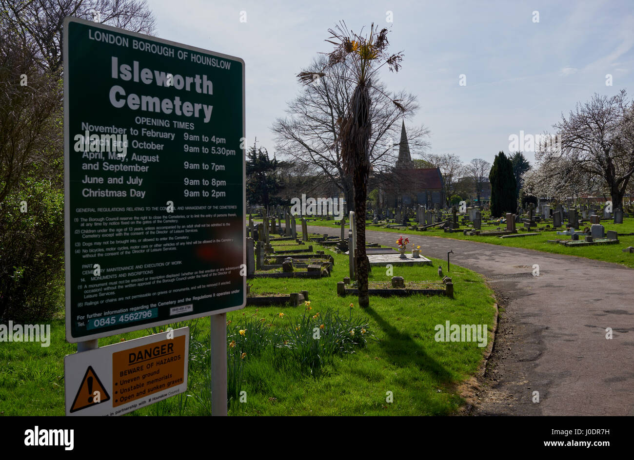 Isleworth Friedhof, London Borough of Hounslow, Großbritannien Stockfoto