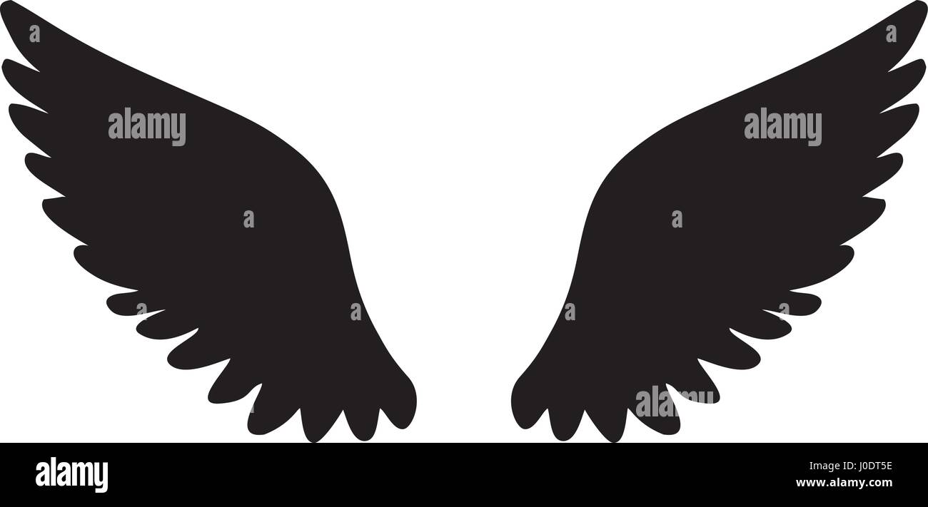Vektor-Illustration von Angel oder Vogel Flügel Symbol isoliert auf weißem Hintergrund Stock Vektor