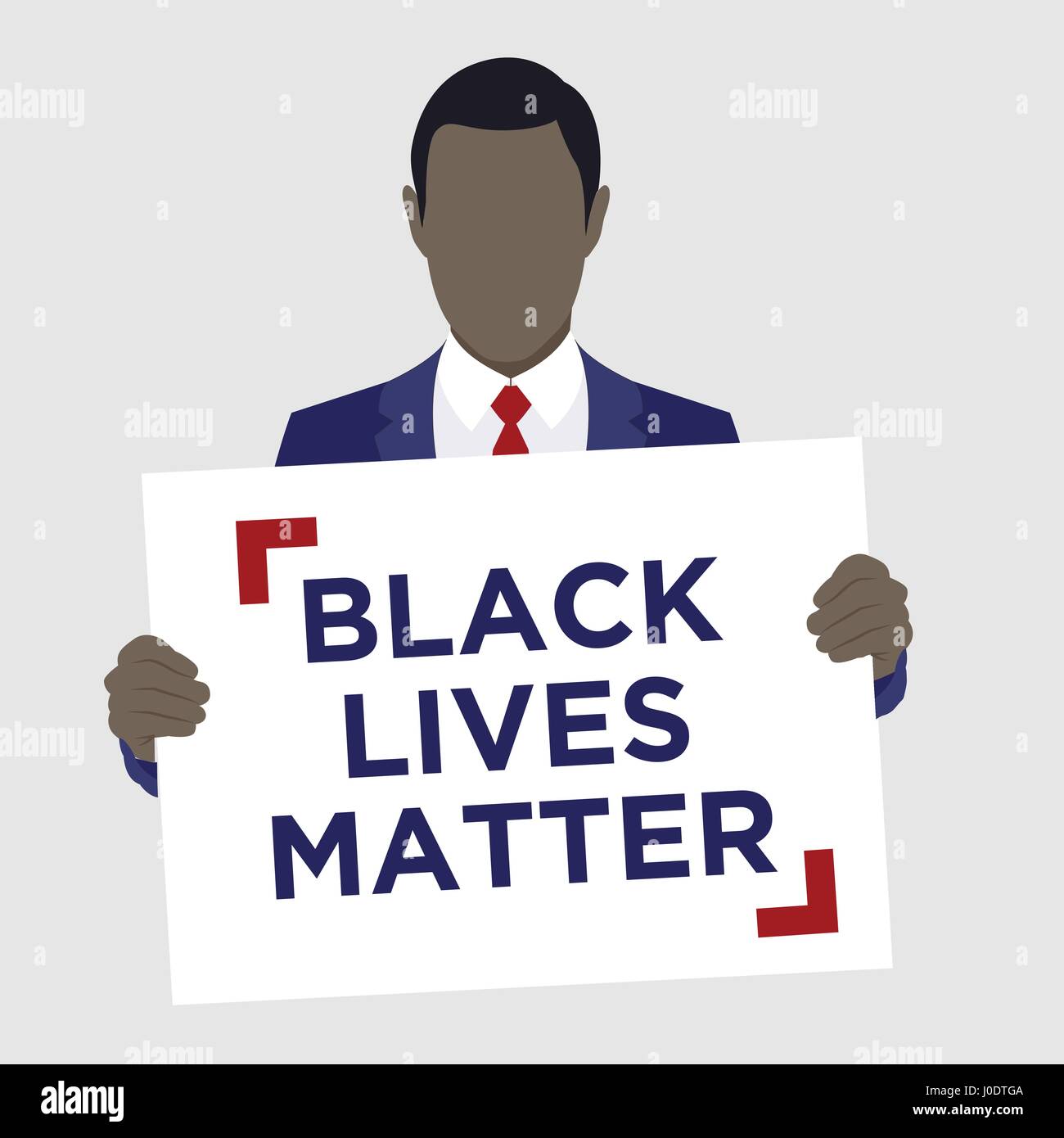 Black lebt Angelegenheit Illustration mit African American Holding männlichen Zeichen Stock Vektor