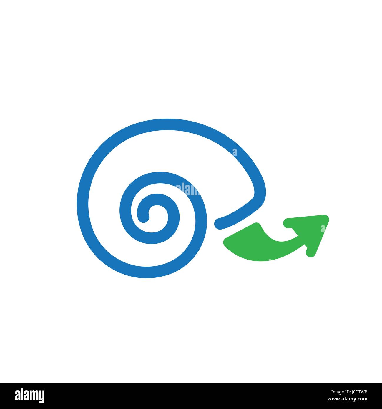 Schnecke Symbol mit Pfeil Darstellung langsames Wachstum Stock Vektor