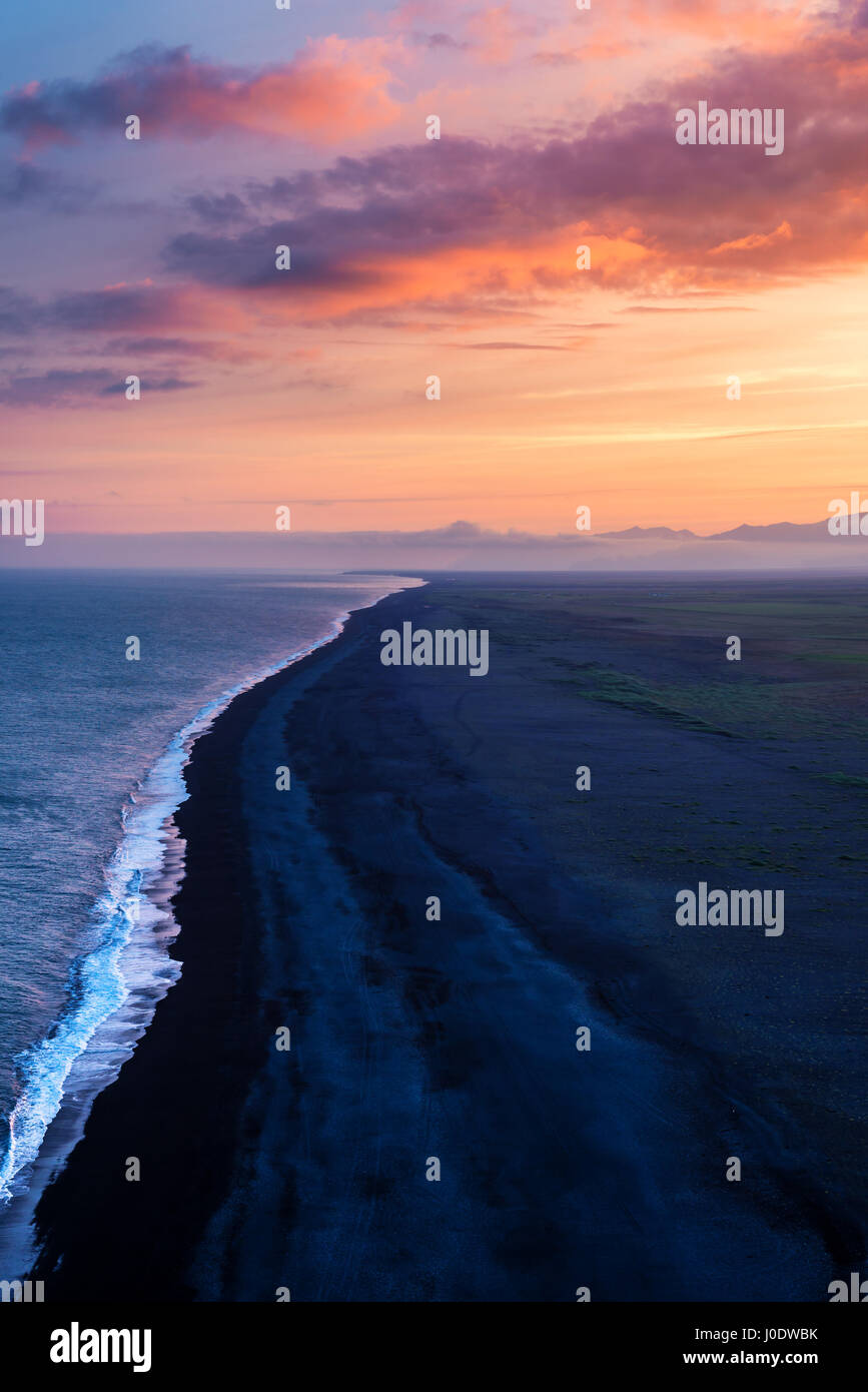 Schwarzen Strand. Reynisdrangar, Vik, Island Stockfoto