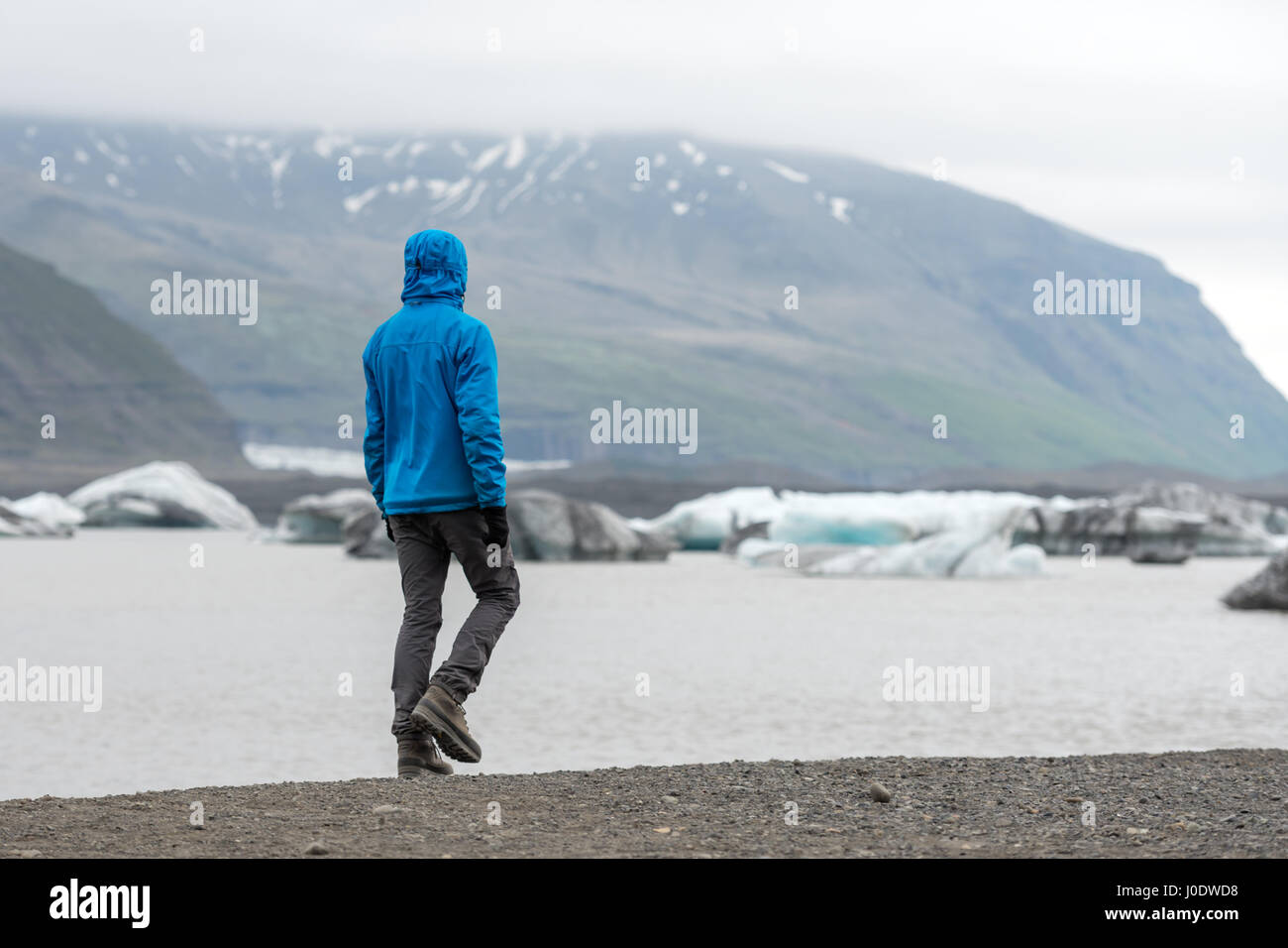 Eisberge in der Gletscherlagune Vatnajökull. Vatnajökull-Nationalpark, Südost-Island, Europa. Stockfoto