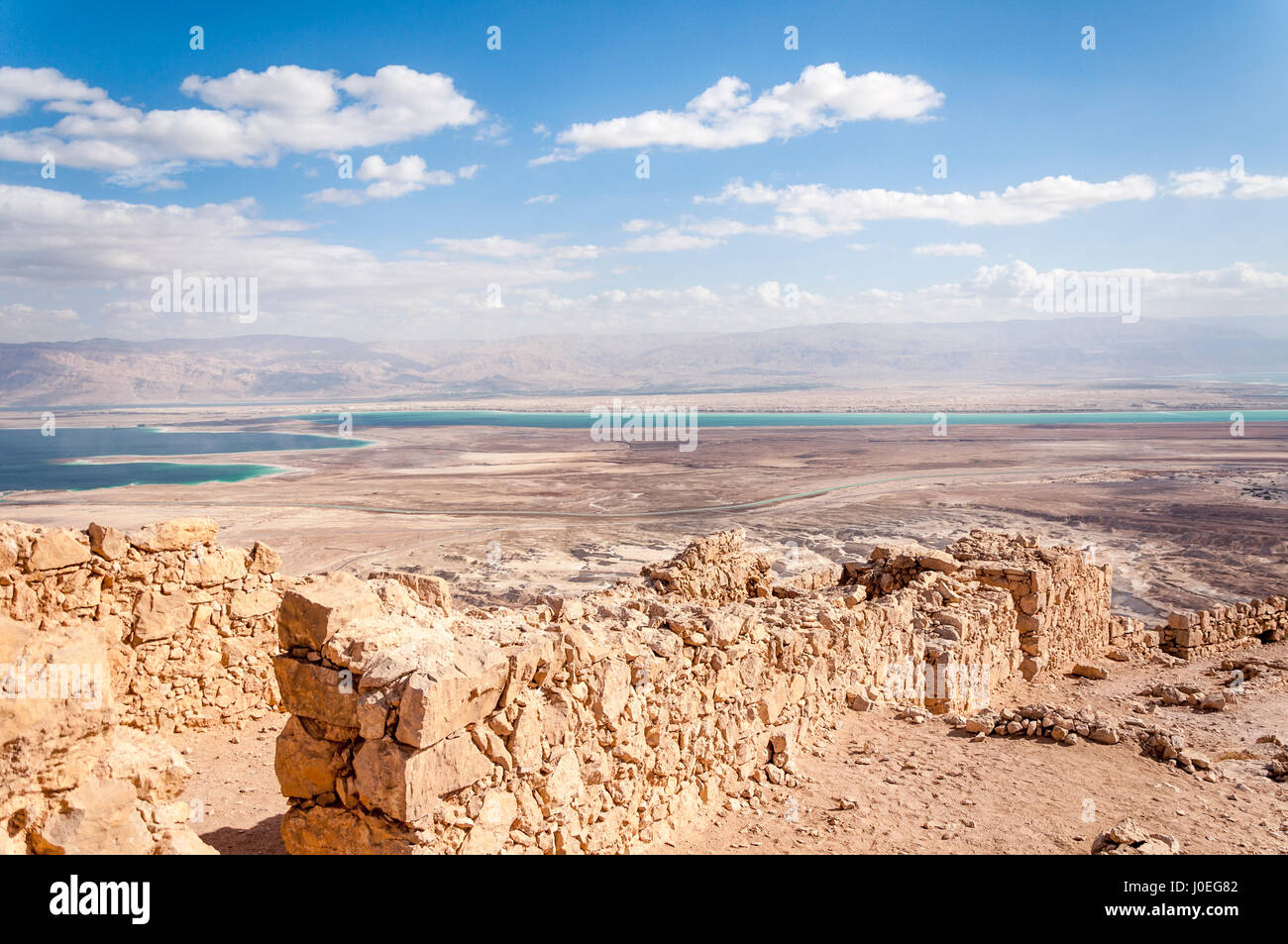 Blick von Massada am Toten Meer (Israel) Stockfoto