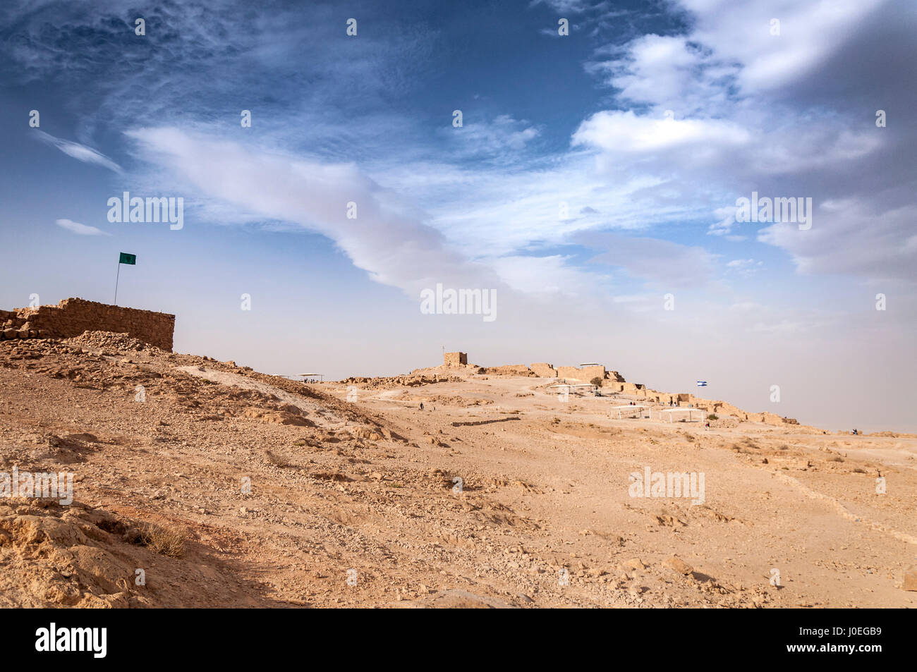 Ruinen der Festung Massada im Negev Stockfoto