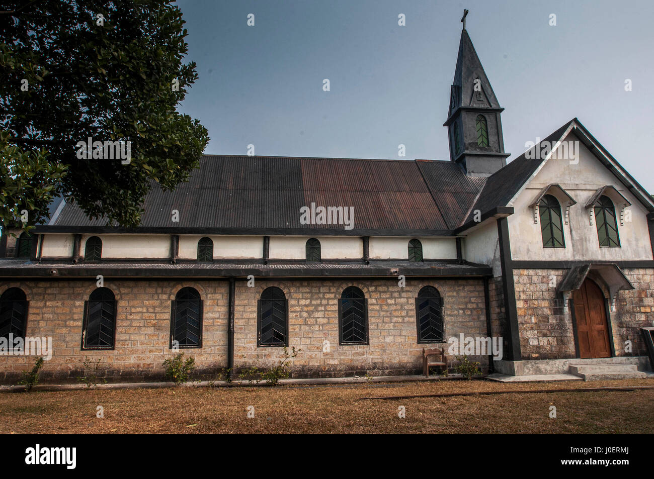 Kirche der Erscheinung, Mawlynnong, Meghalaya, Indien, Asien Stockfoto
