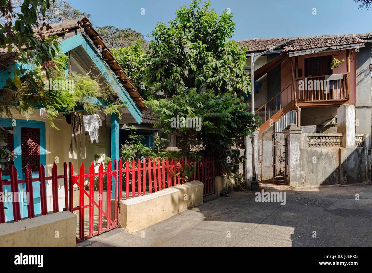 Erbe Haus, Matharpacady Dorf, Mazgaon, Mumbai, Maharashtra, Indien, Asien Stockfoto