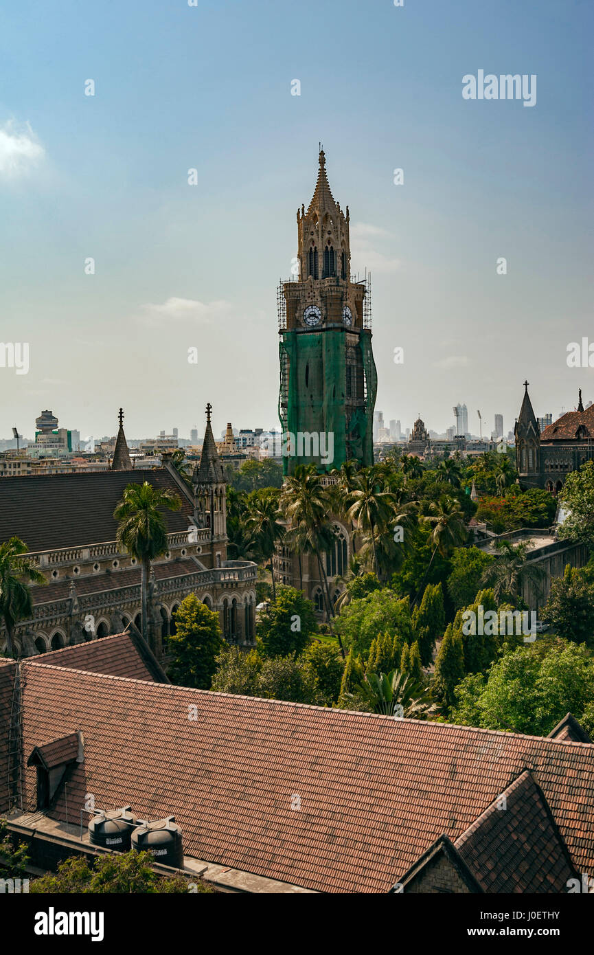 Renovierung, Rajabai Clock Tower, Mumbai, Maharashtra, Indien, Asien Stockfoto
