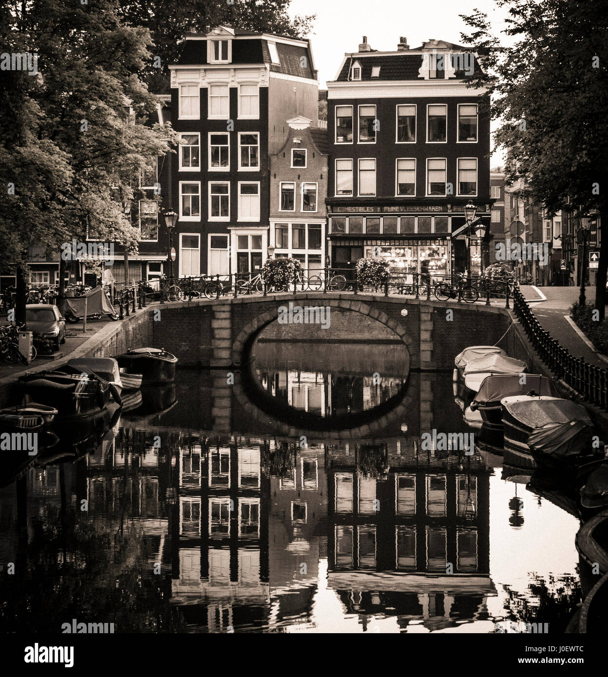 Amsterdam Canal, Niederlande, Nordholland, Holland, Stockfoto