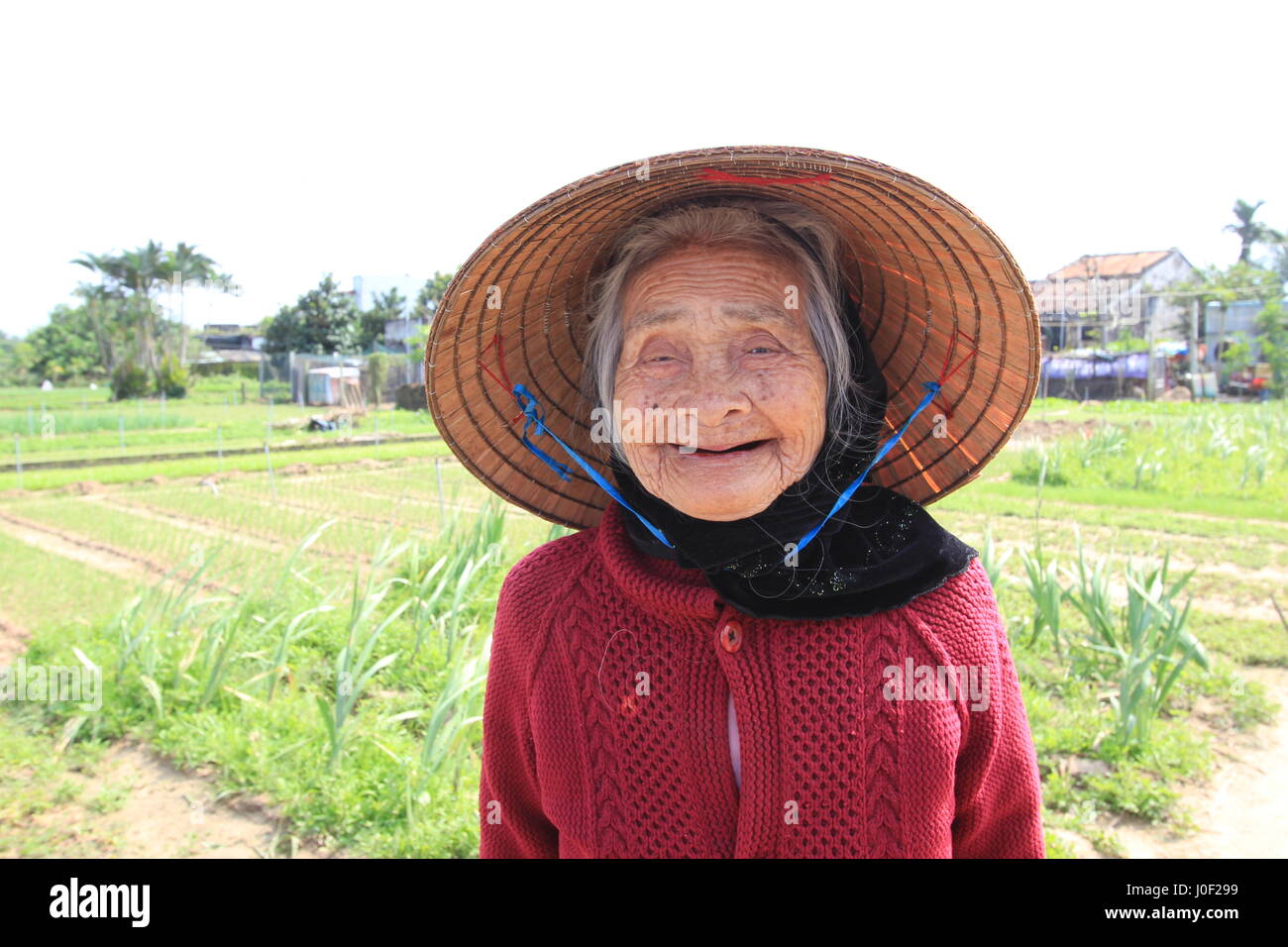 Eine glückliche alte paar auf einem Bauernhof, Hoi an, Vietnam Stockfoto