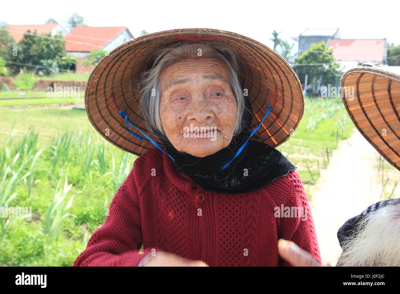Eine glückliche alte paar auf einem Bauernhof, Hoi an, Vietnam Stockfoto