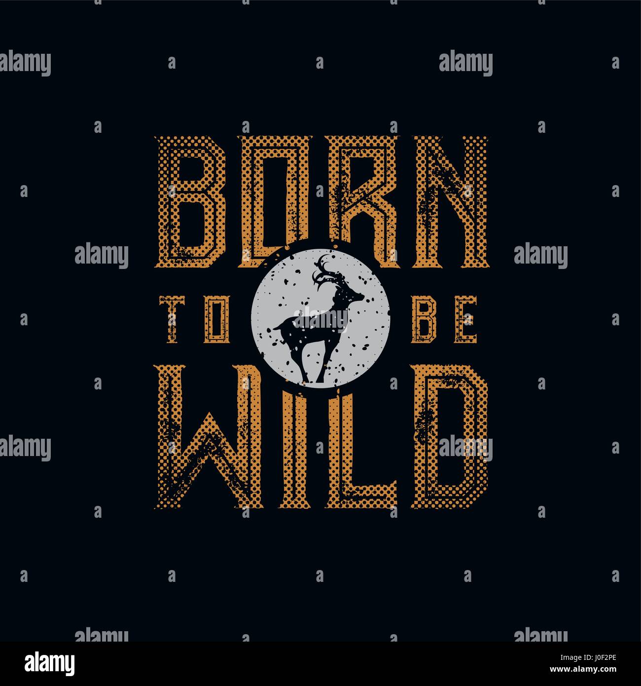 Geboren um Be Wild typografische Gestaltung für T-shirt drucken. Globale Farben. Geschichteten Vektor-Illustration. Stock Vektor