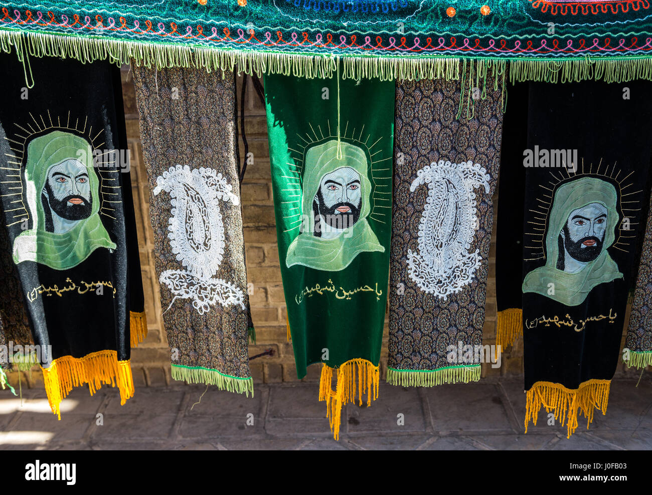 Traditionelle Konstruktion des Muharram Prozession genannt Alam in Kashan, Hauptstadt von Kashan County von Iran Stockfoto