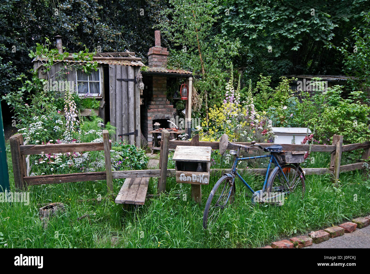 Eine Wildblumen Garten ein Fenland-Alchemist Stockfoto