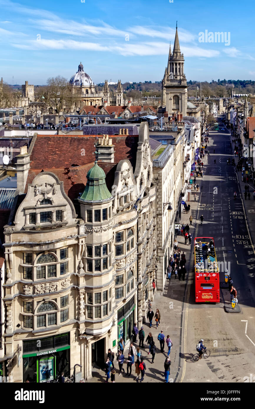 High Street, Oxford, Vereinigtes Königreich. Stockfoto