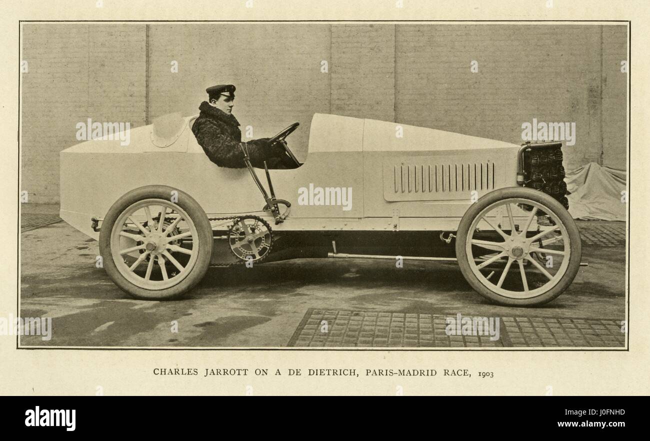 Charles Jarrott auf ein de Dietrich für das Rennen Paris-Madrid, 1903 Stockfoto