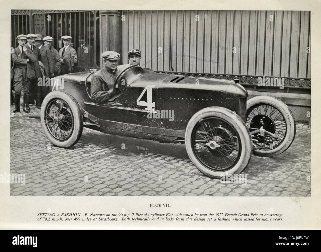 Felice Nazzaro auf 90 PS 2-Liter-Sechszylinder-Fiat er mit dem Grand Prix von Frankreich 1922 gewann Stockfoto